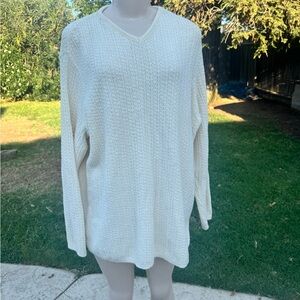 Elegant Cream V-Neck Sweater for Women